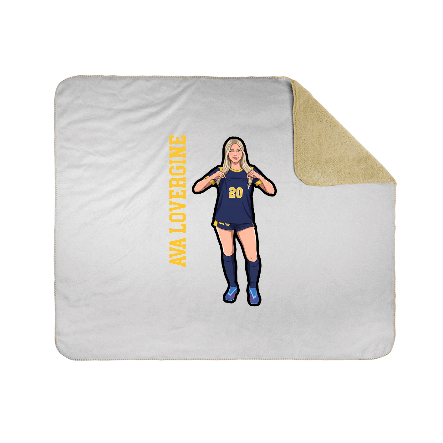 Throw Blanket — Name Vertical in White