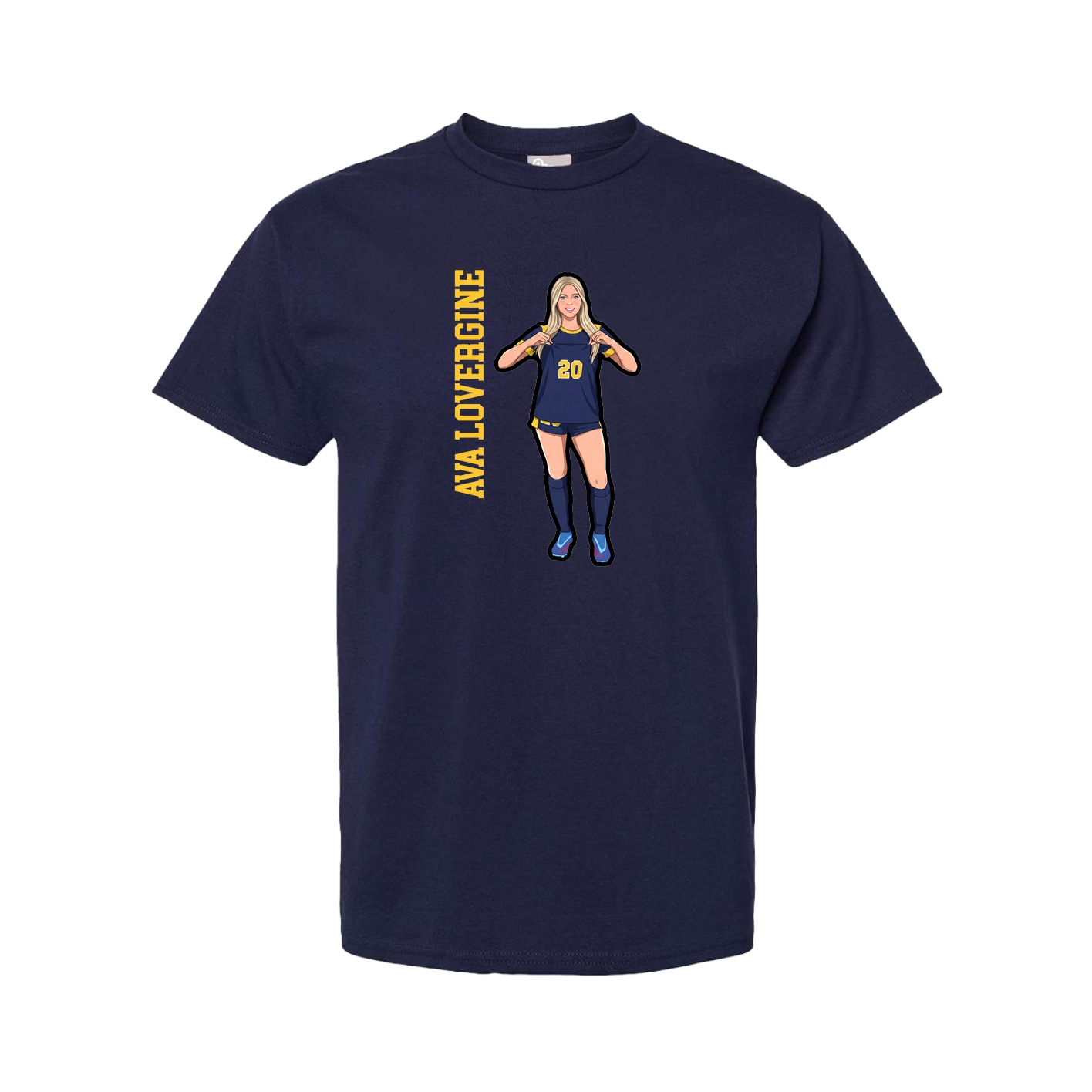 Youth Tee — Name Vertical in Navy