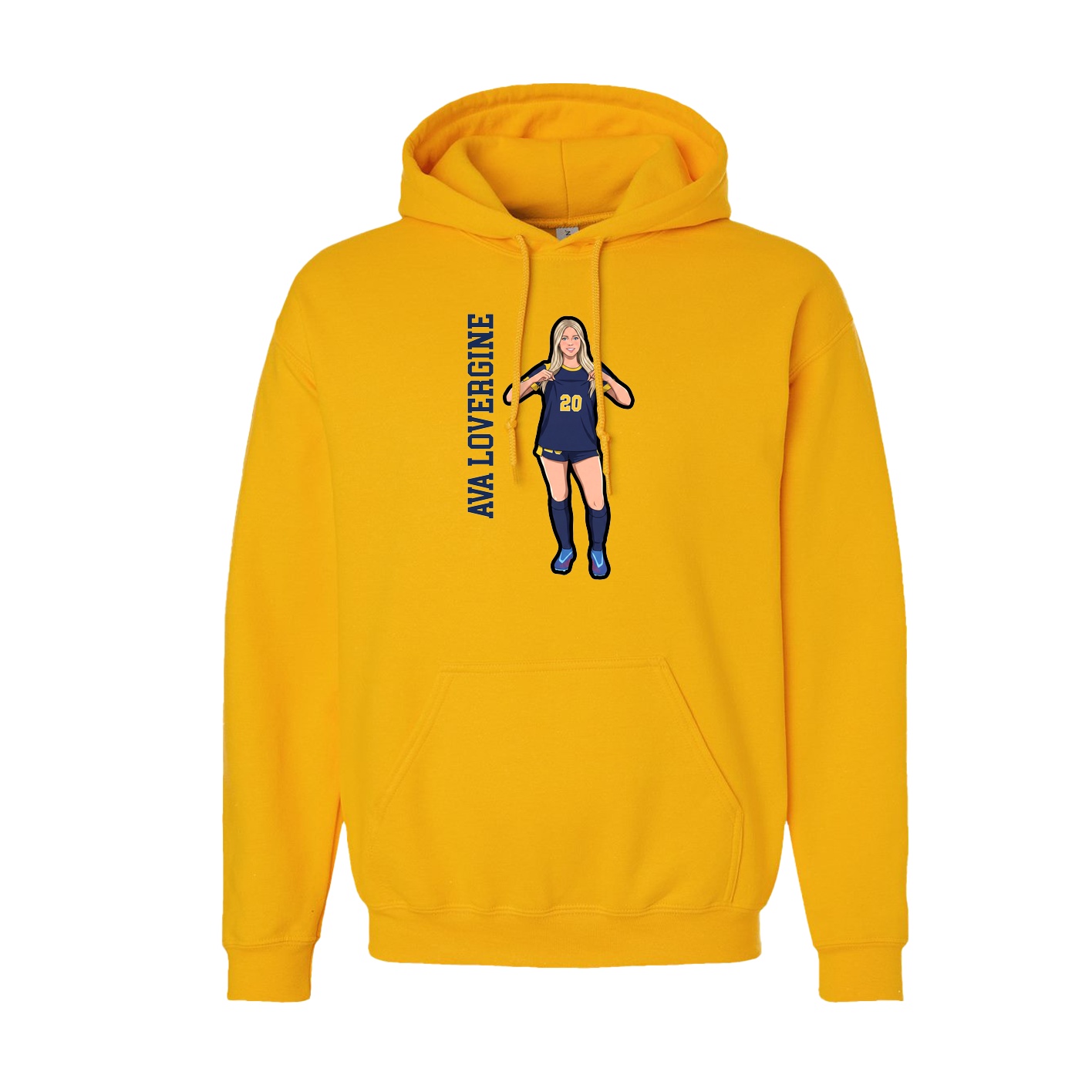 Hoodie — Name Vertical in Gold