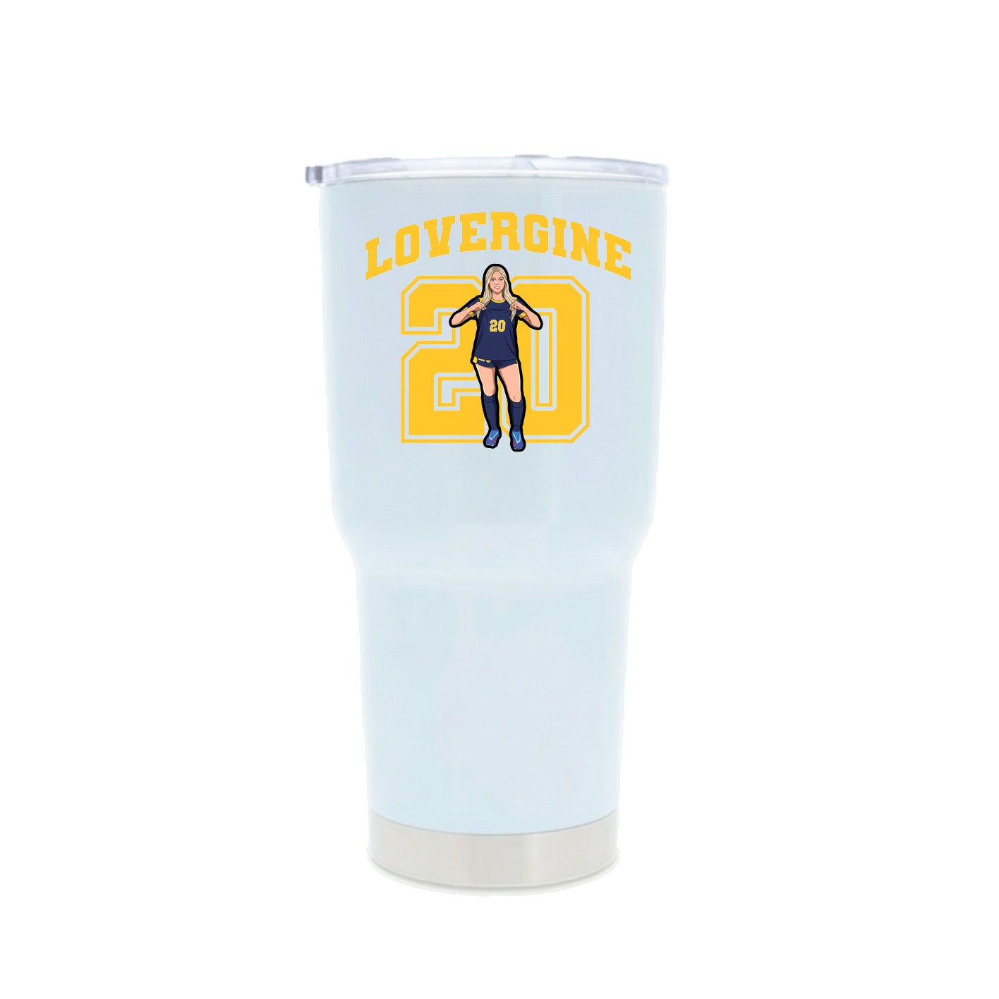 30oz Stainless Steel Tumbler — Number in White