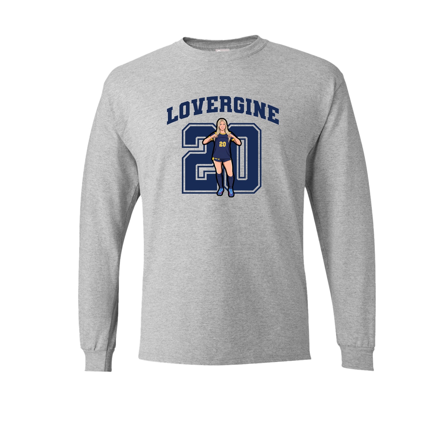 Long Sleeve Tee — Number in Grey