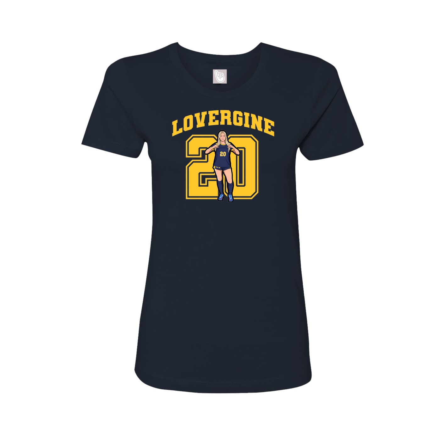 Fitted Women's Tee — Number in Navy