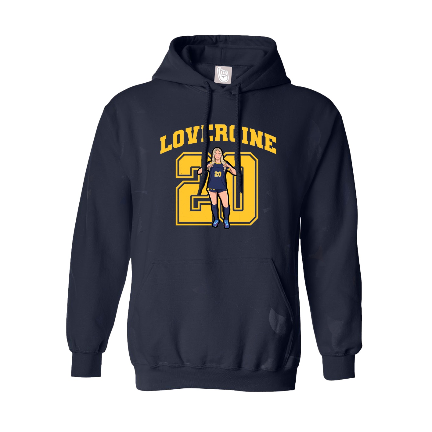 Youth Hoodie — Number in Navy