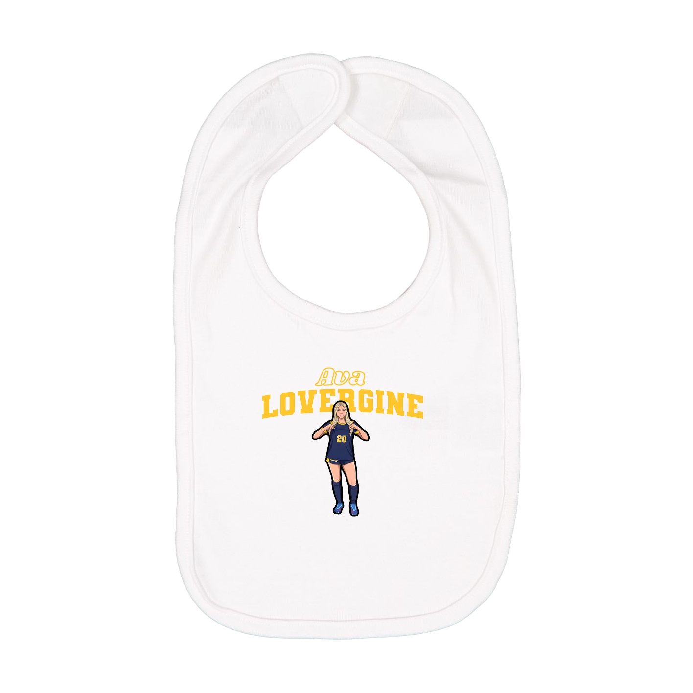 Infant Bib — Name Arch in White