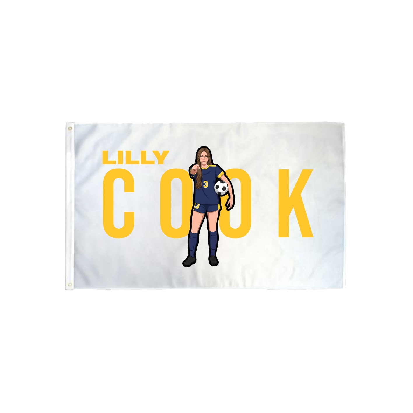 3x5 Flag — Player Name in Classic