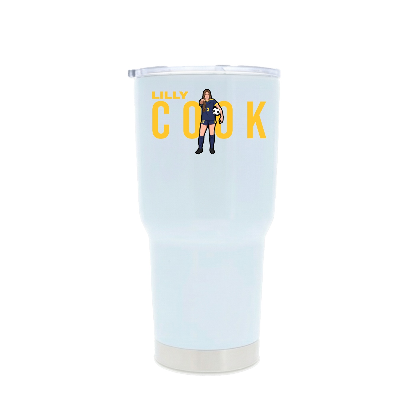 30oz Stainless Steel Tumbler — Player Name in White