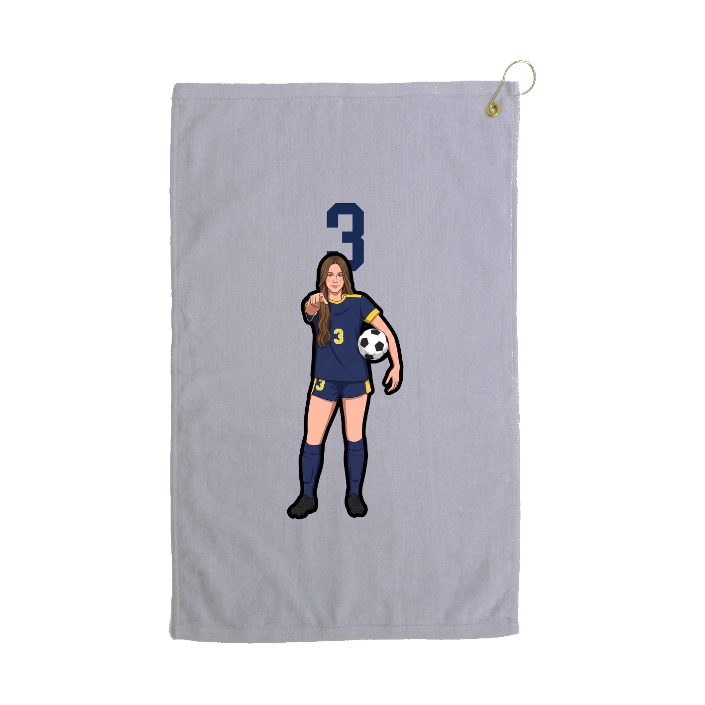 Golf Towel — Number Top in Grey