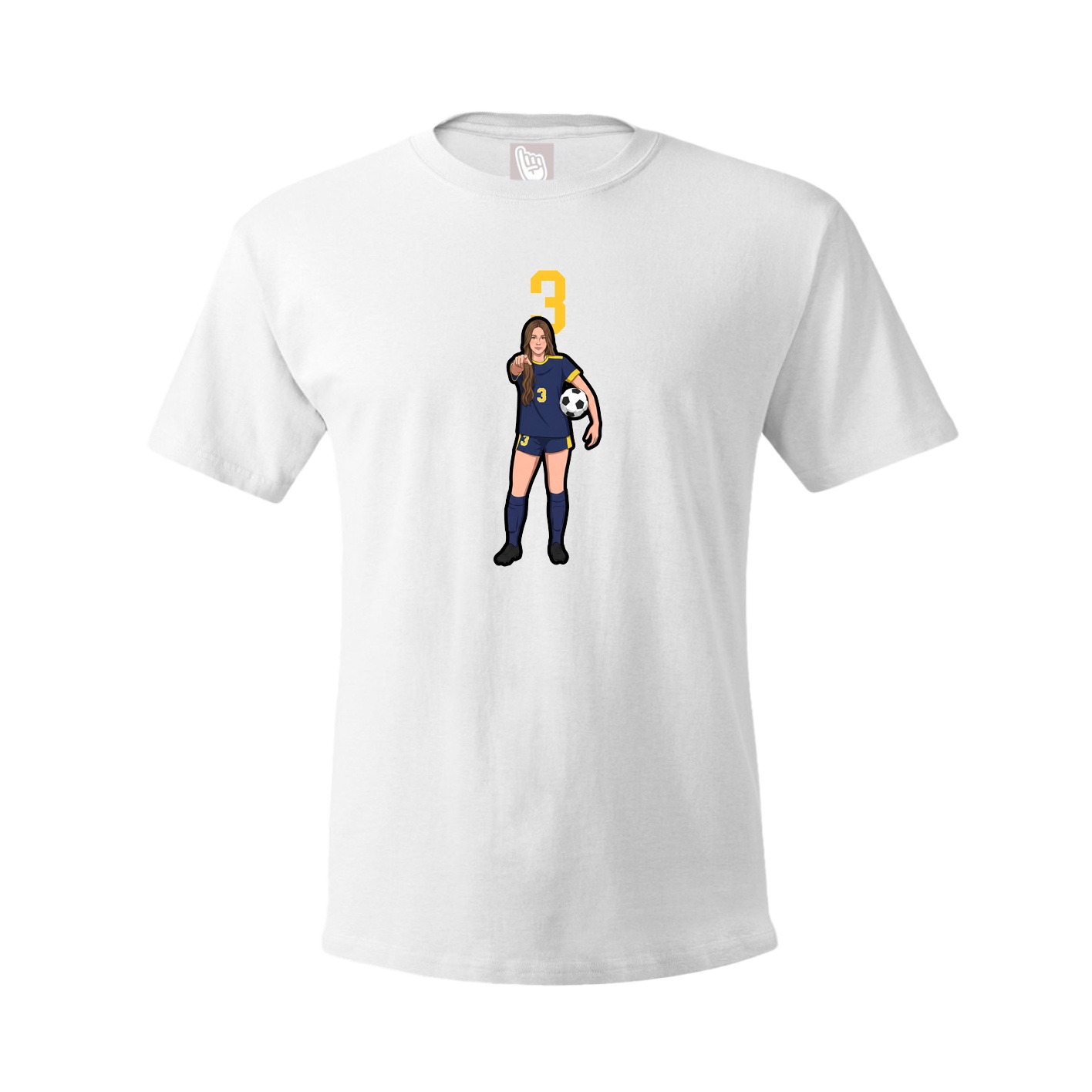 Youth Tee — Number Top in White