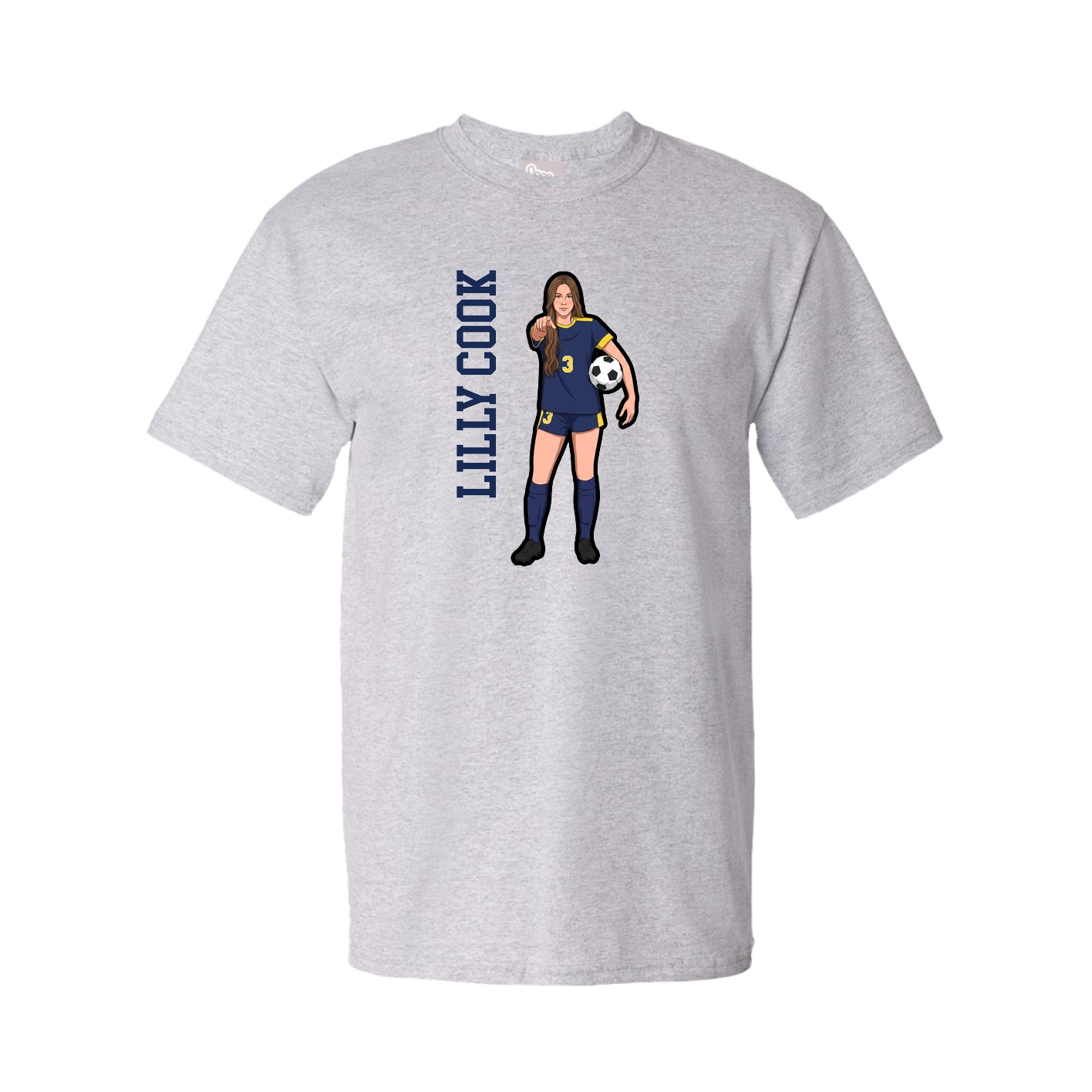 Tee — Name Vertical in Grey