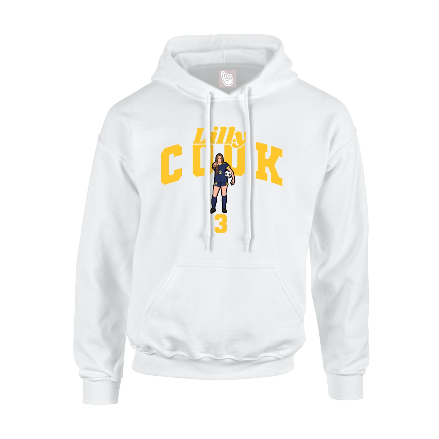 Youth Hoodie — Signature Arch in White