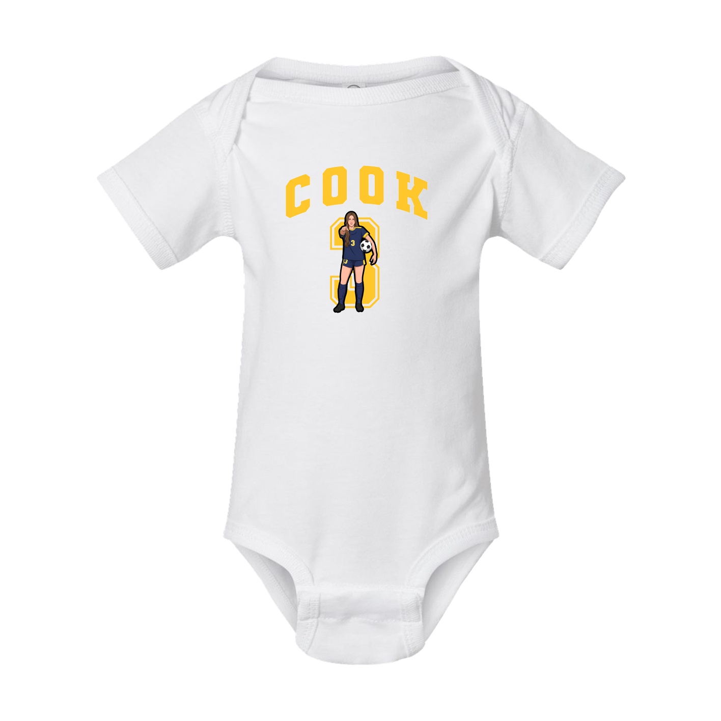 Baby Onesie — Number in White