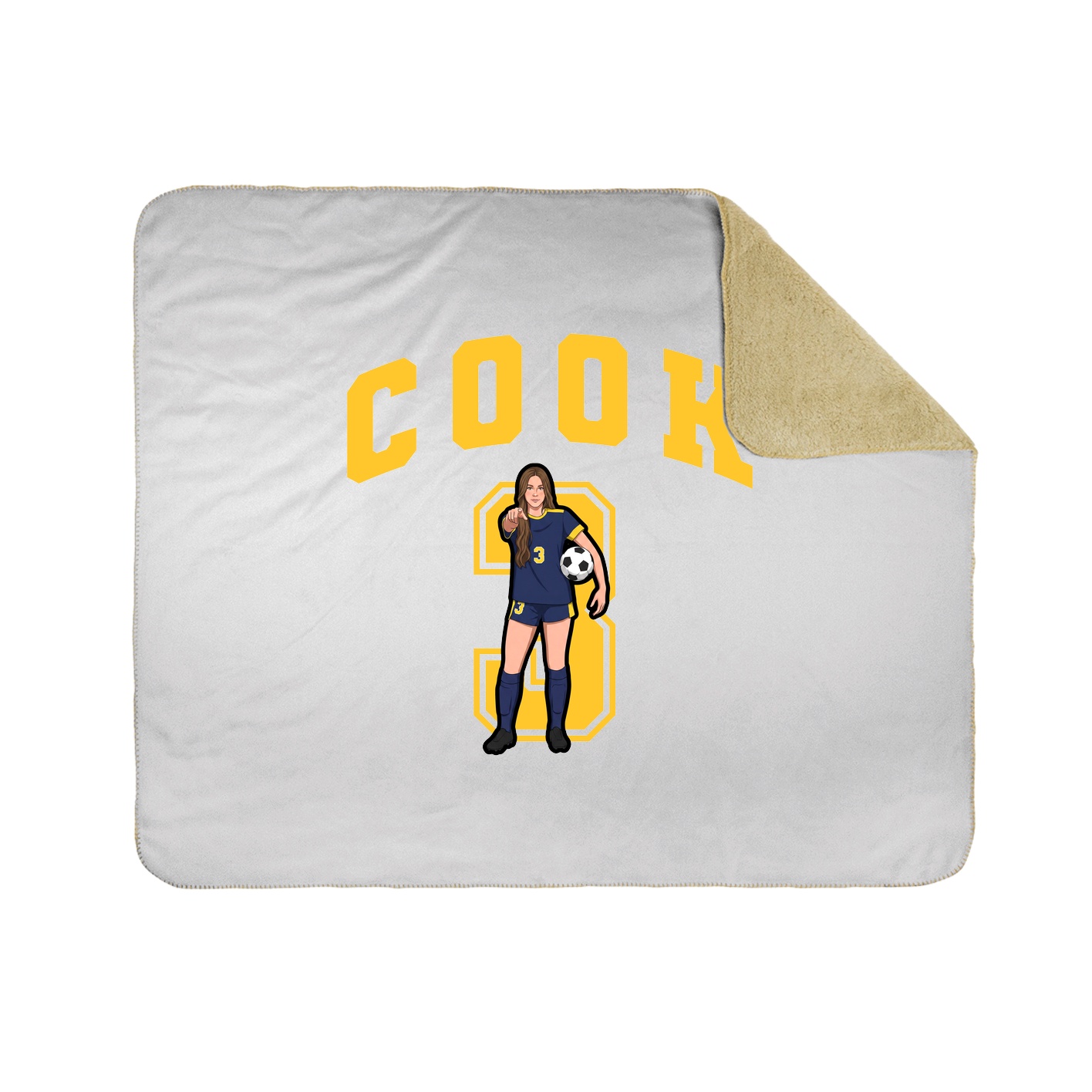 Throw Blanket — Number in White