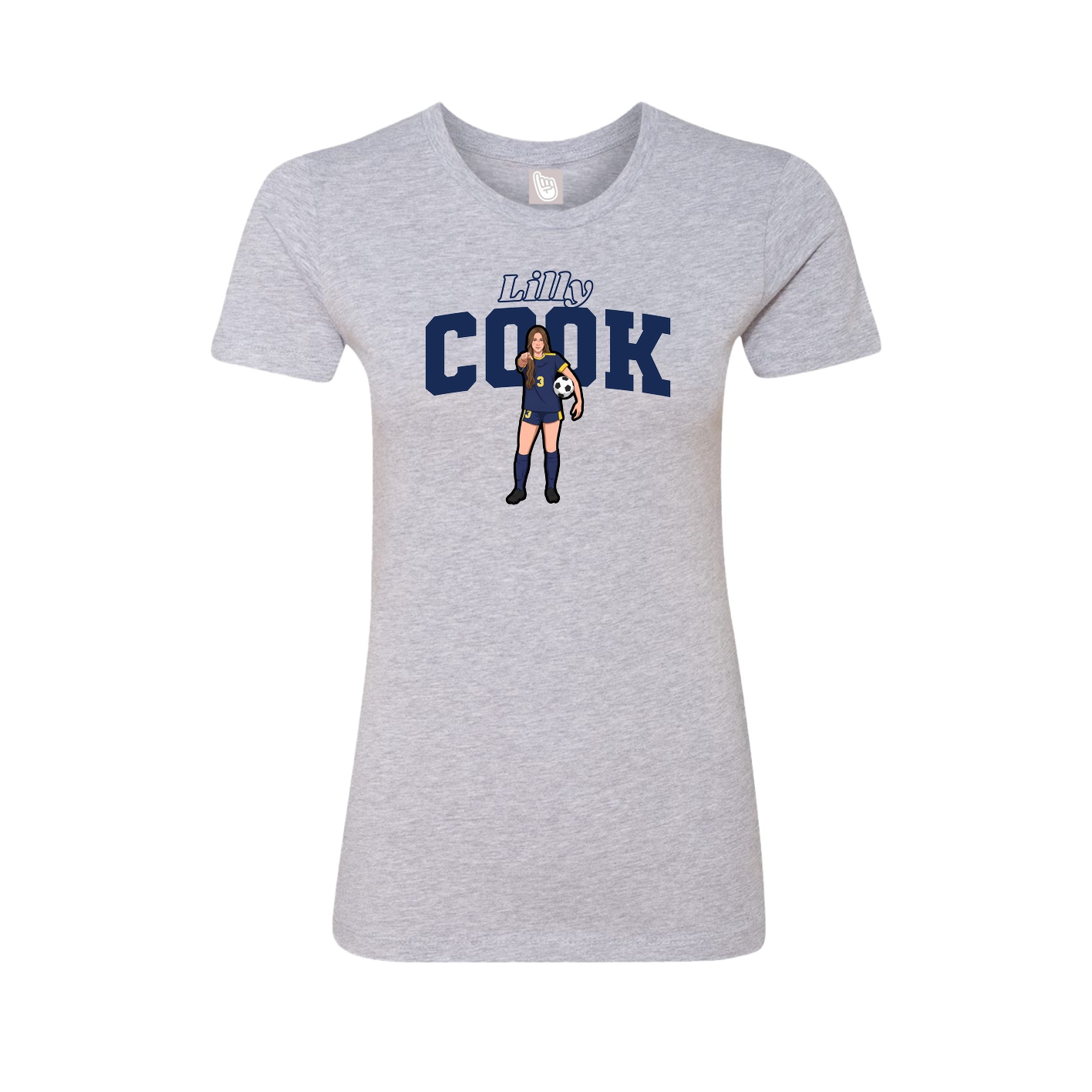 Fitted Women's Tee — Name Arch in Grey
