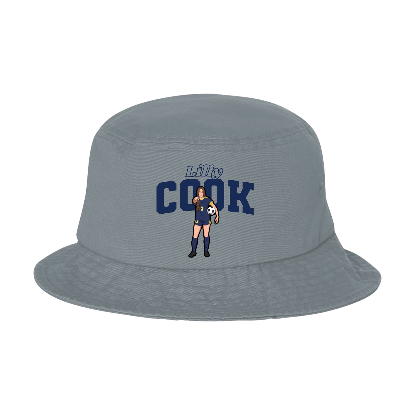 Bucket Cap — Name Arch in Grey