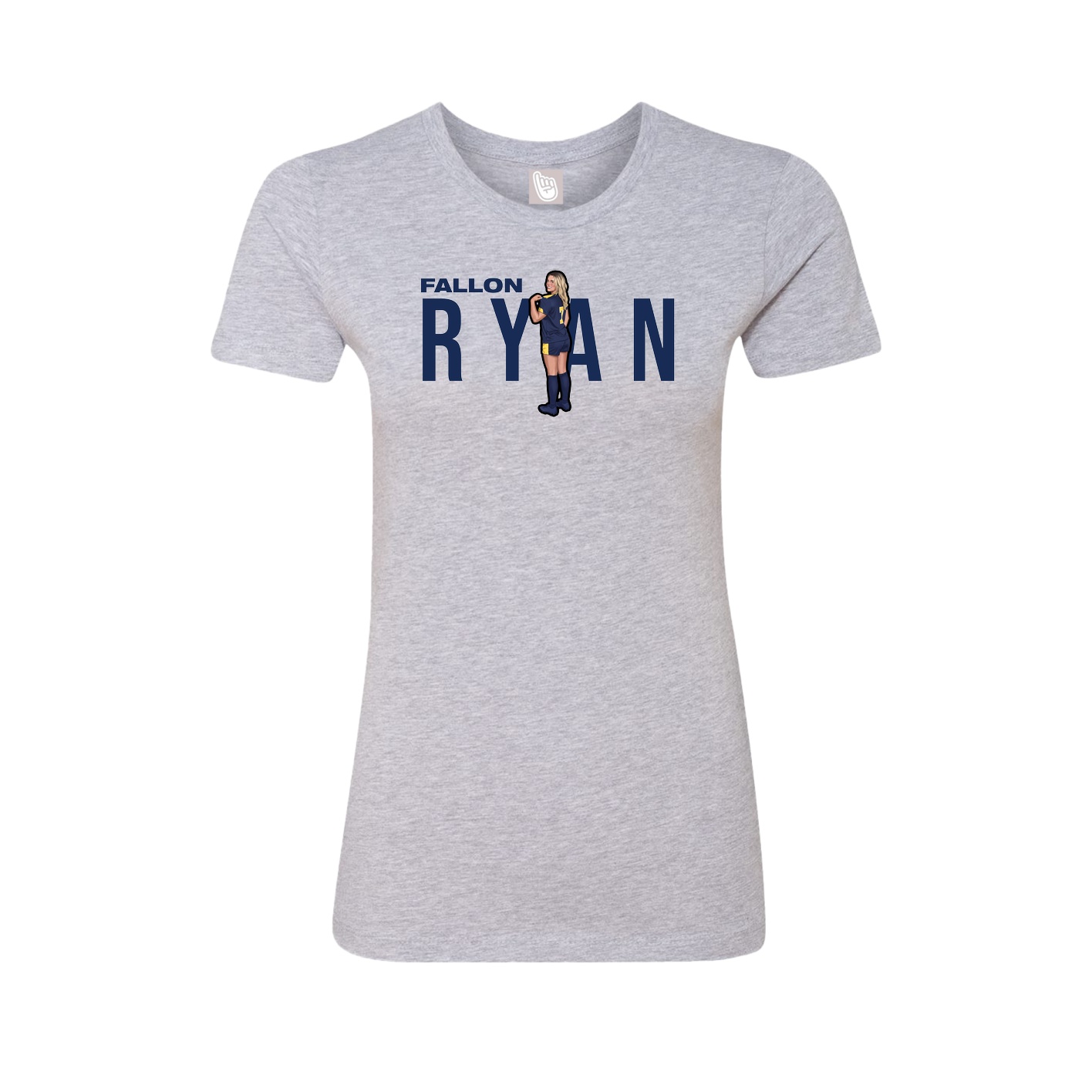 Fitted Women's Tee — Player Name in Grey