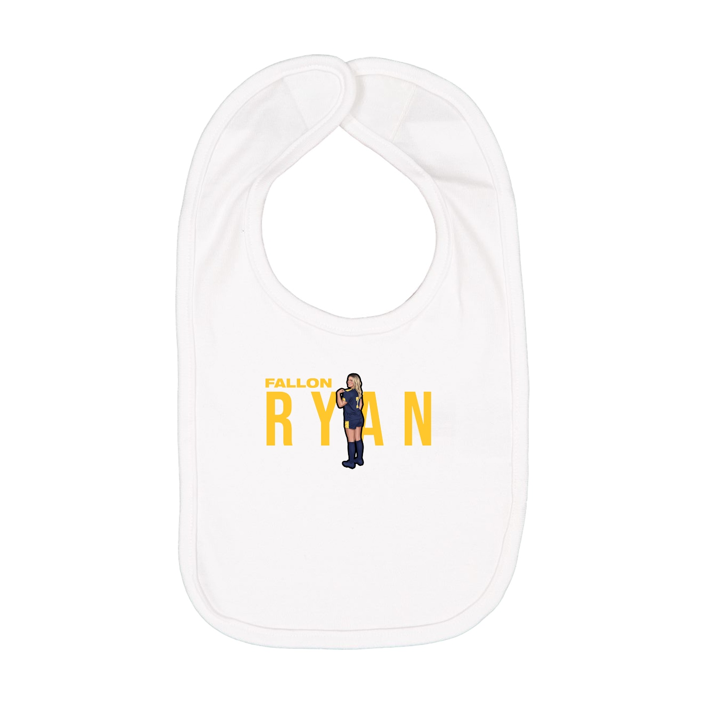 Infant Bib — Player Name in White