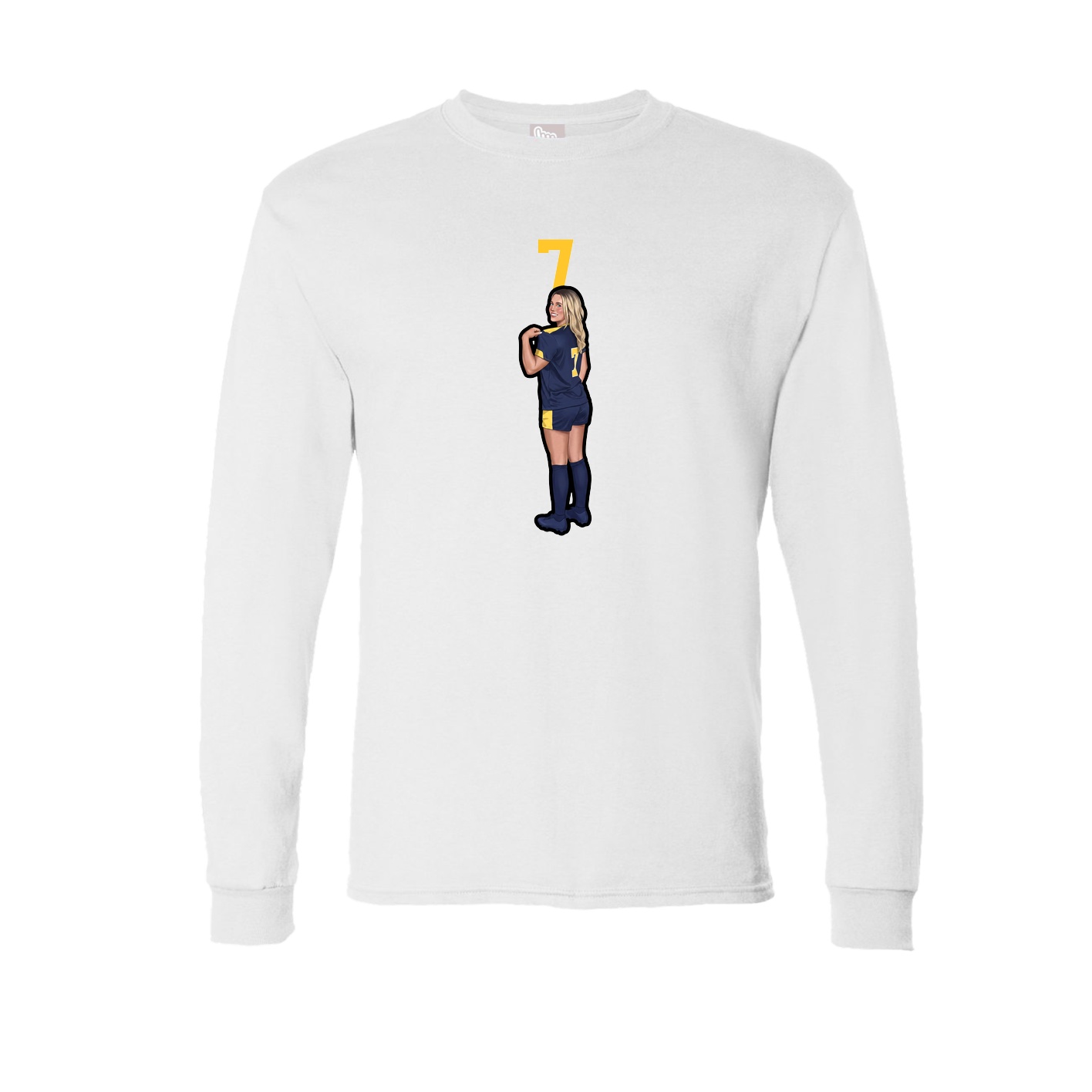 Long Sleeve Tee — Number Top in White