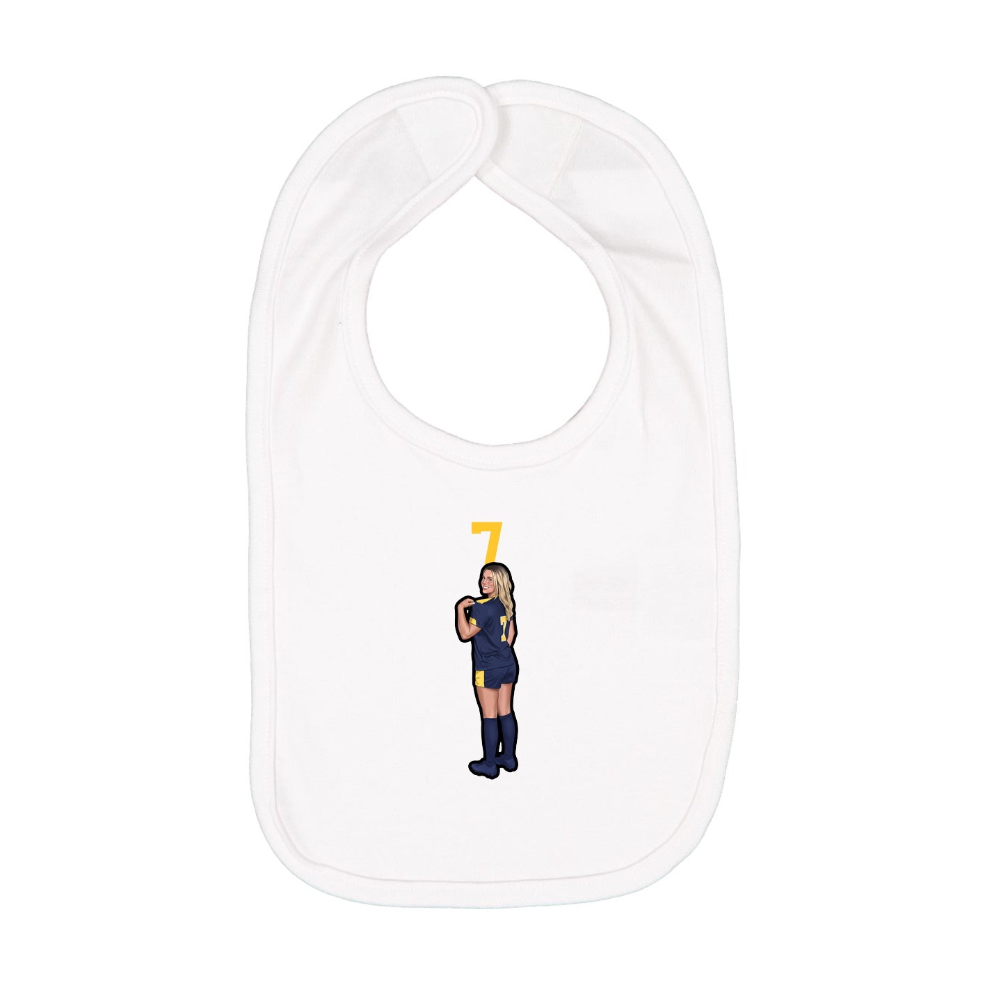 Infant Bib — Number Top in White