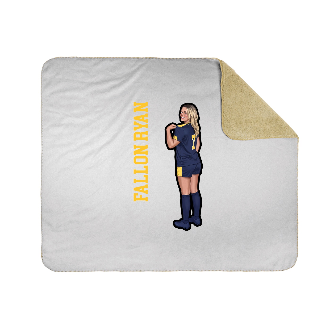 Throw Blanket — Name Vertical in White