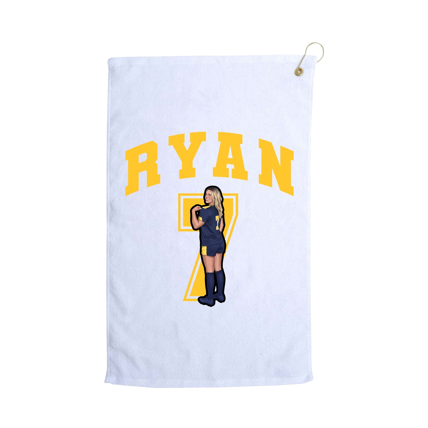 Golf Towel — Number in White