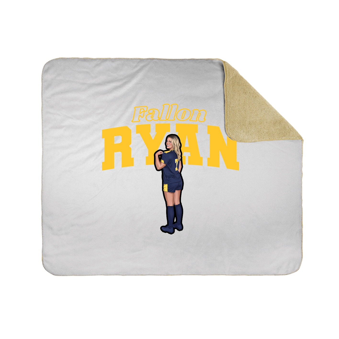 Throw Blanket — Name Arch in White