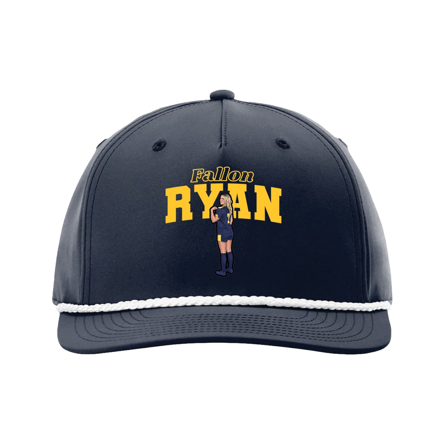 Five-Panel Classic Rope Cap — Name Arch in Navy