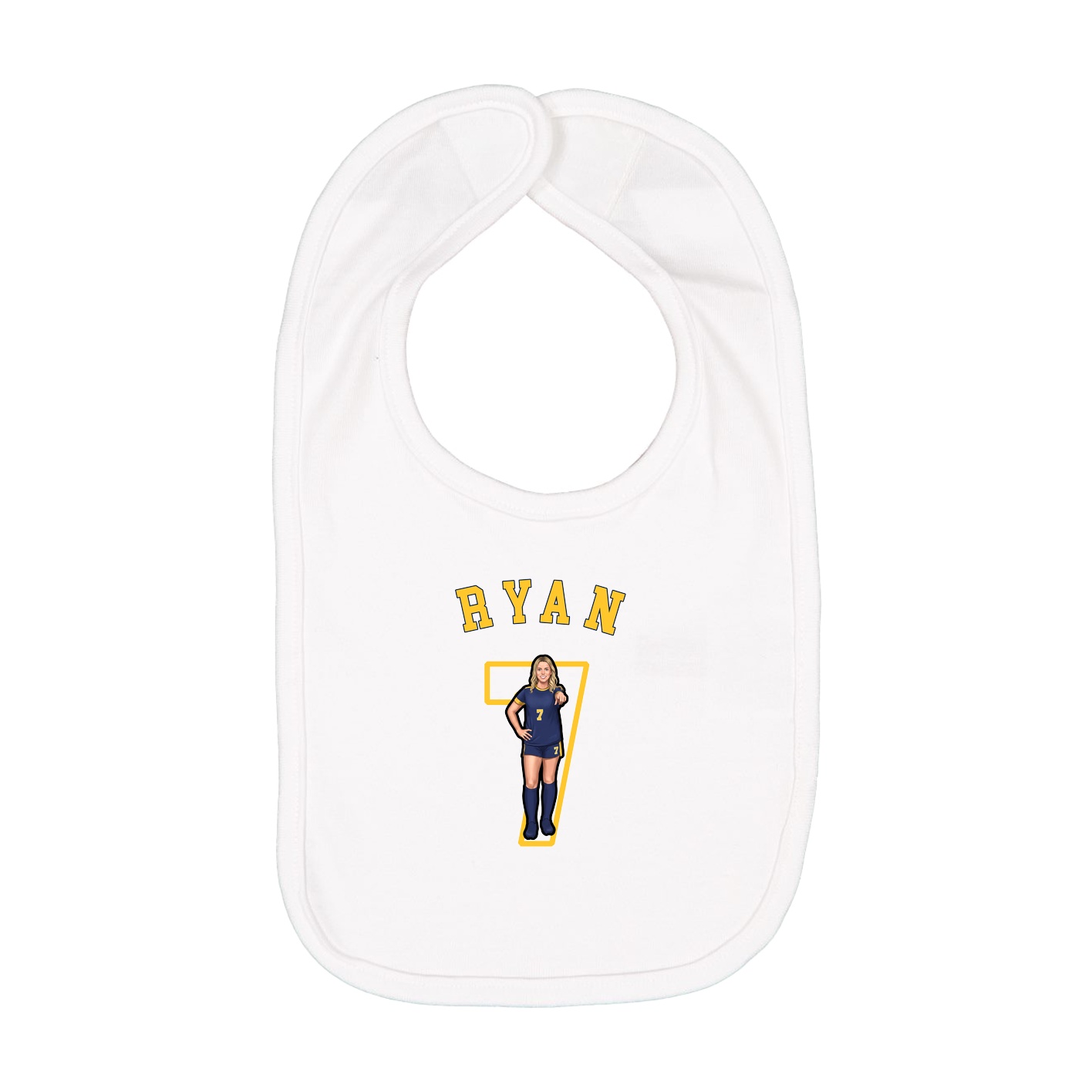 Infant Bib — Shirsey Arch in White