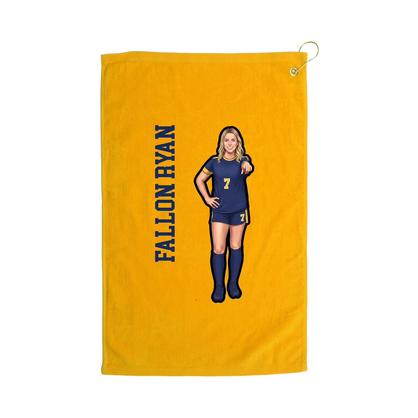 Golf Towel — Name Vertical in Gold