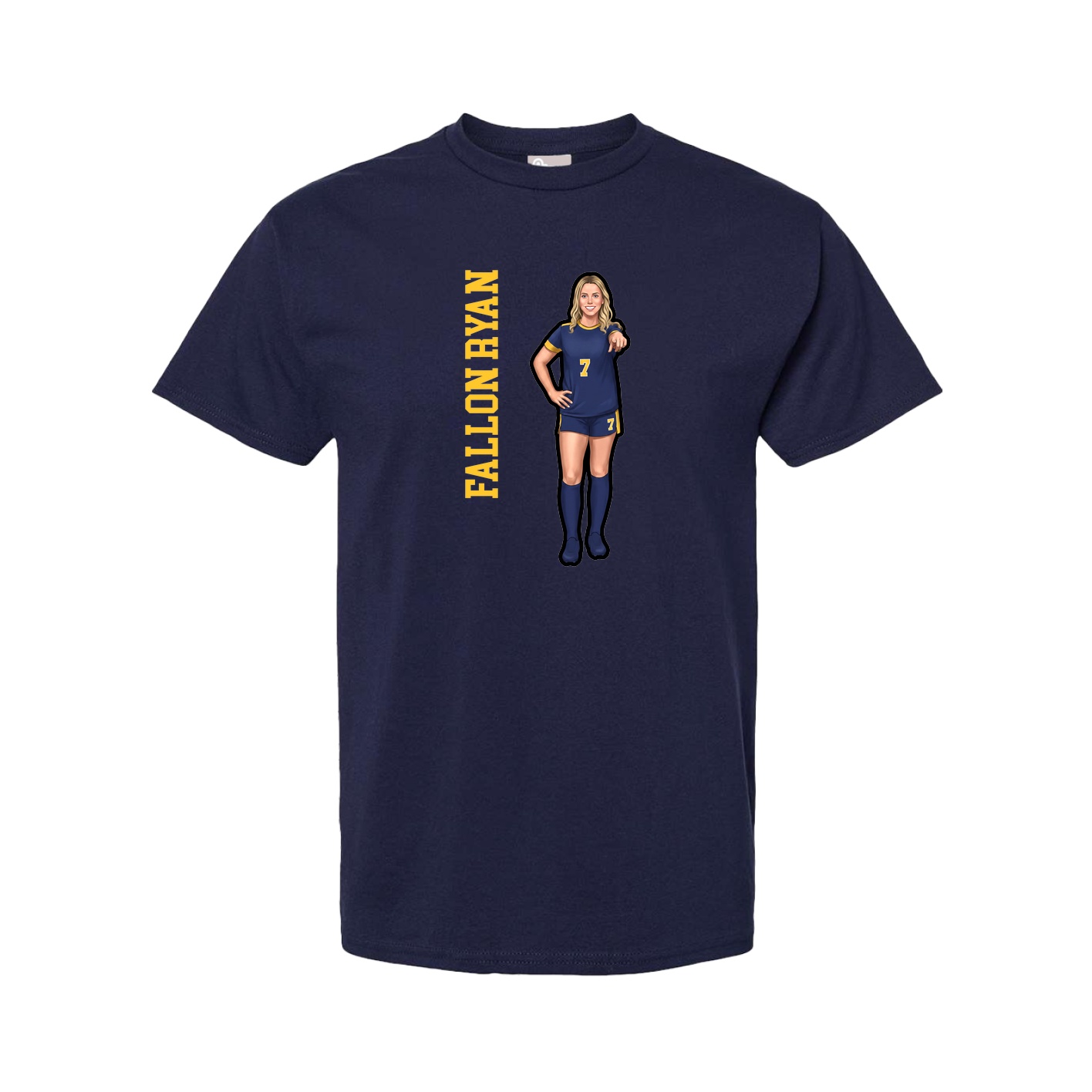 Tee — Name Vertical in Navy