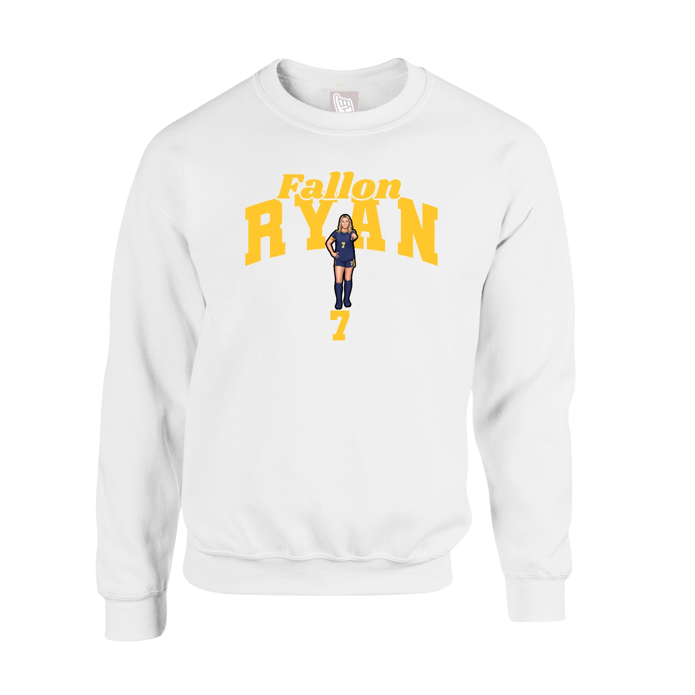 Fleece Crew — Signature Arch in White