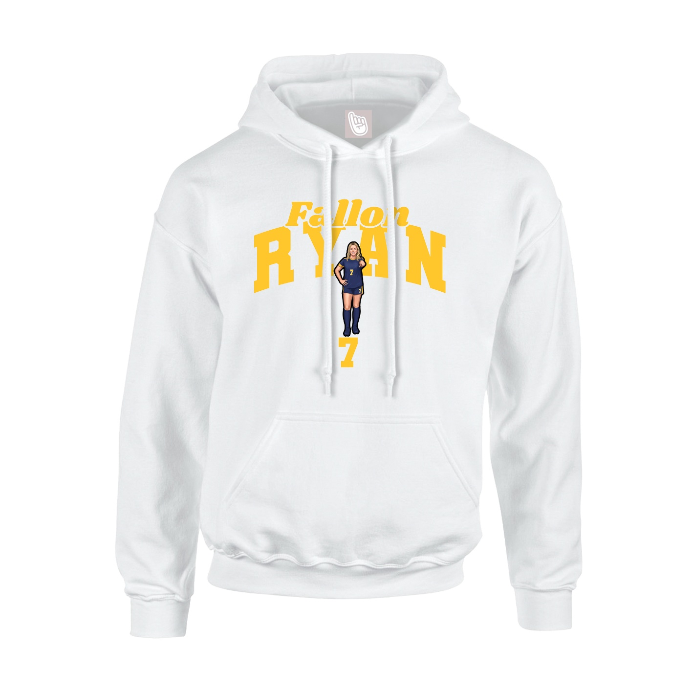 Youth Hoodie — Signature Arch in White