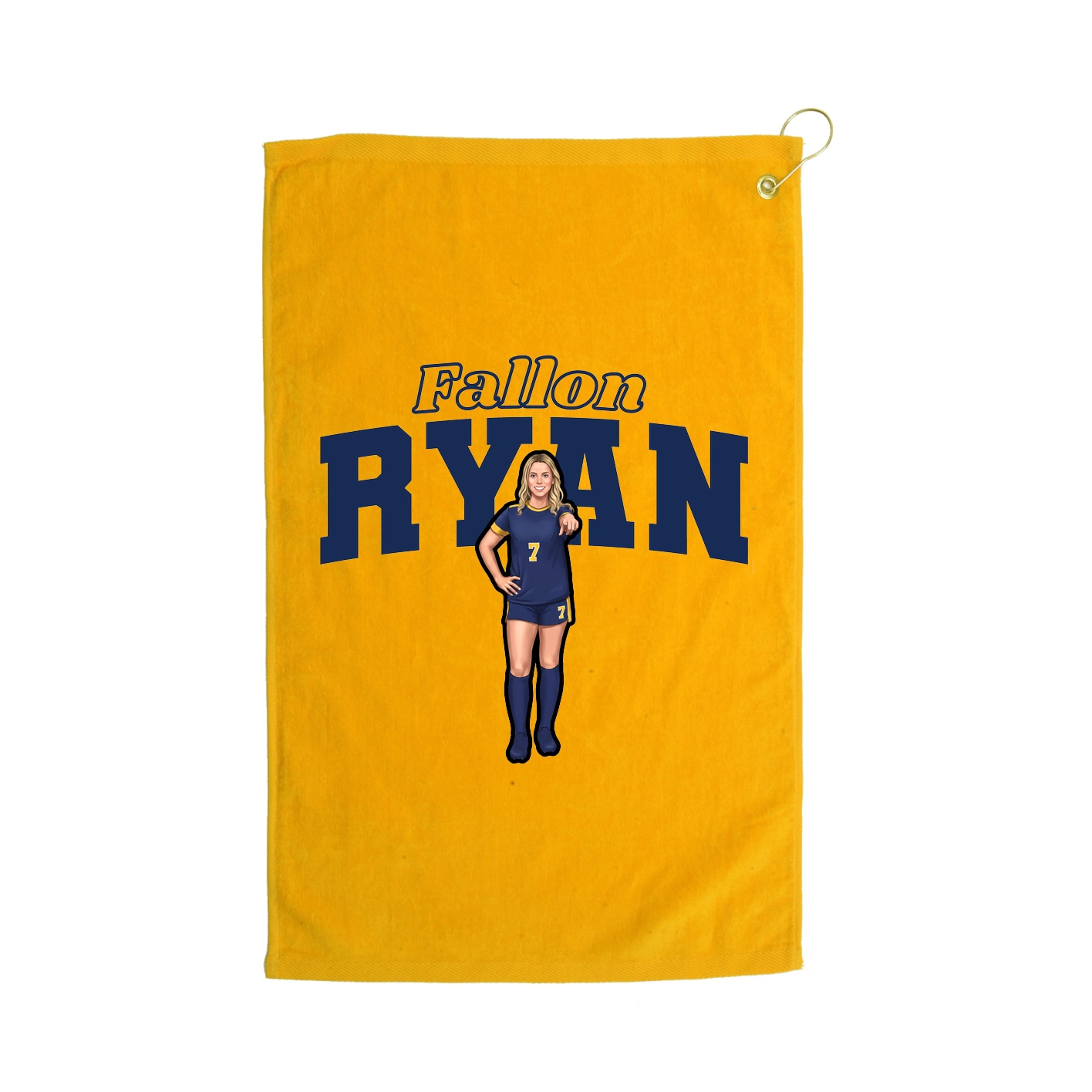 Golf Towel — Name Arch in Gold