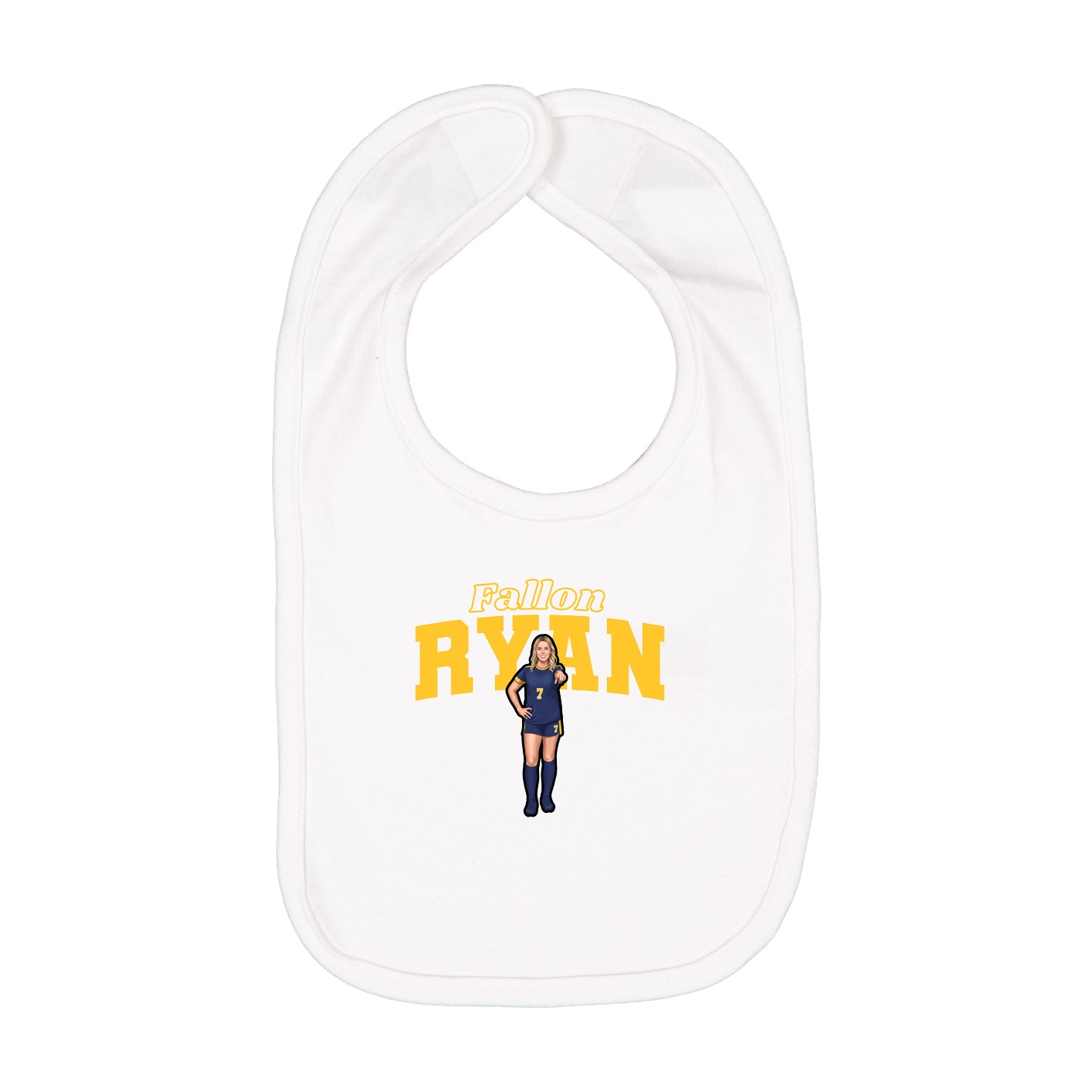 Infant Bib — Name Arch in White