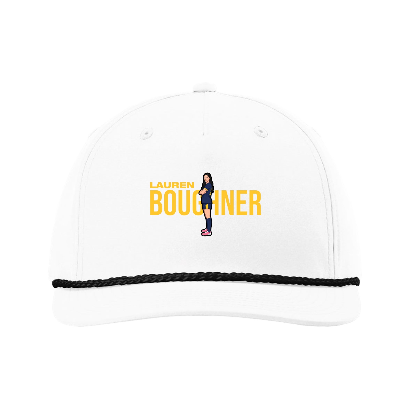 Five-Panel Classic Rope Cap — Player Name in White