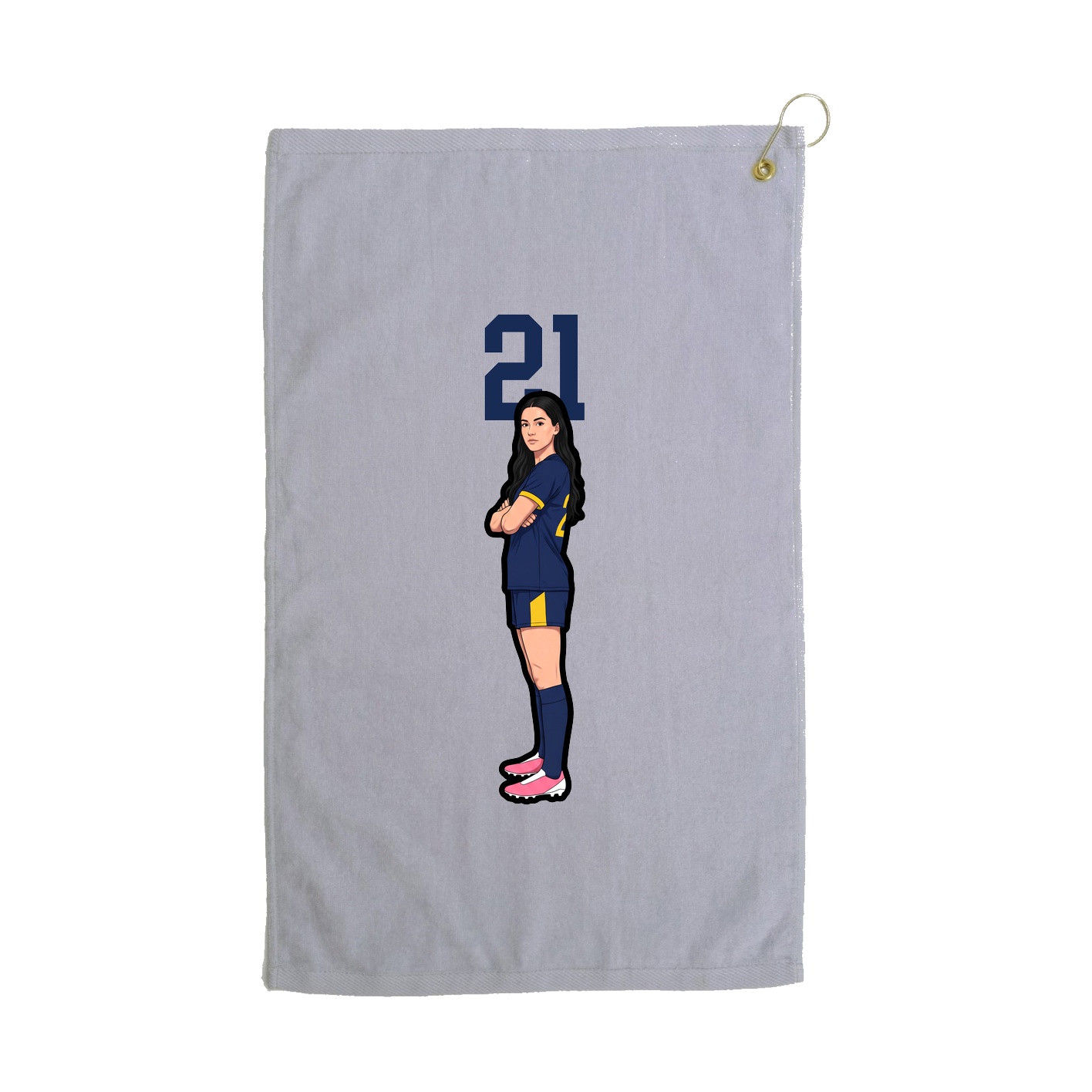 Golf Towel — Number Top in Grey