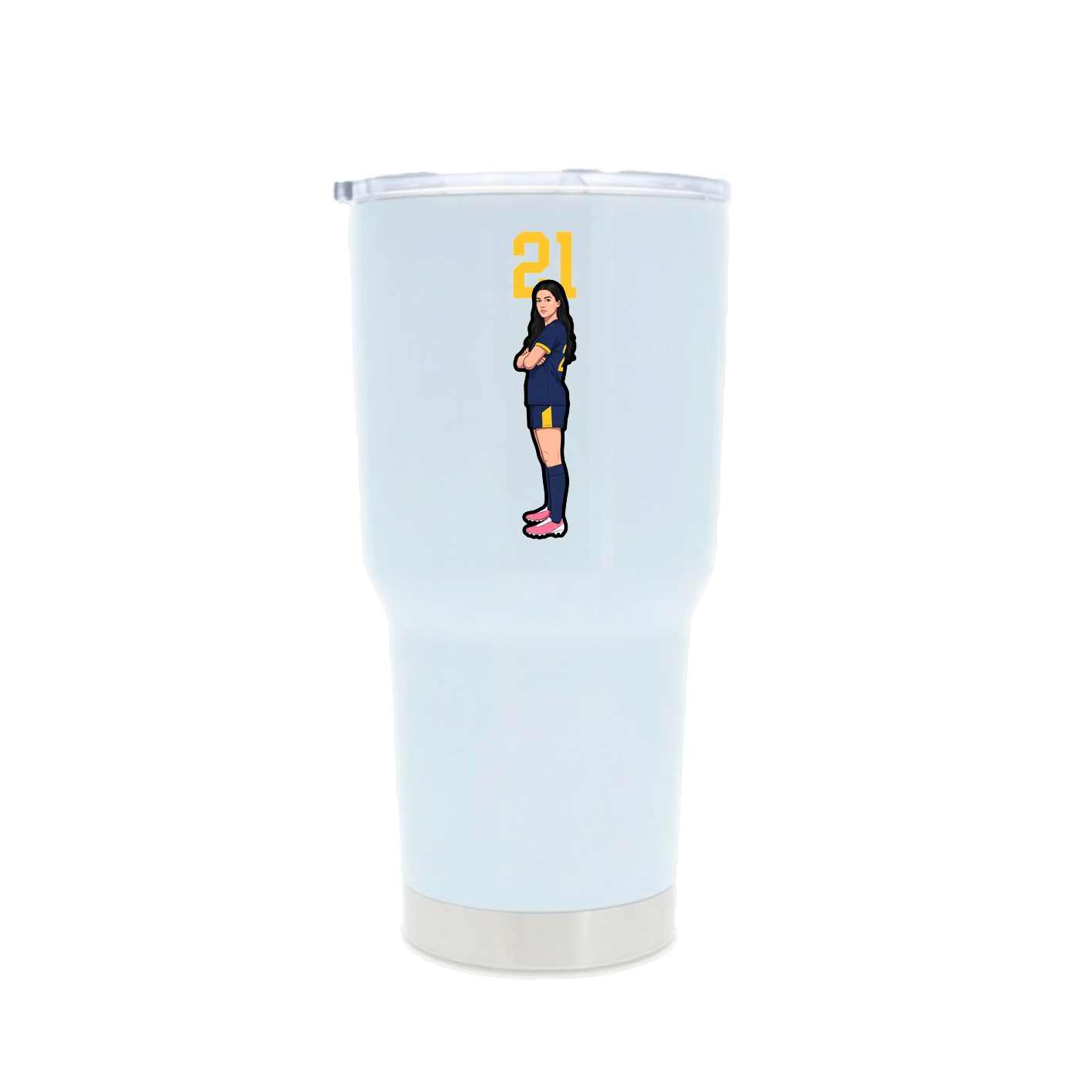 30oz Stainless Steel Tumbler — Number Top in White