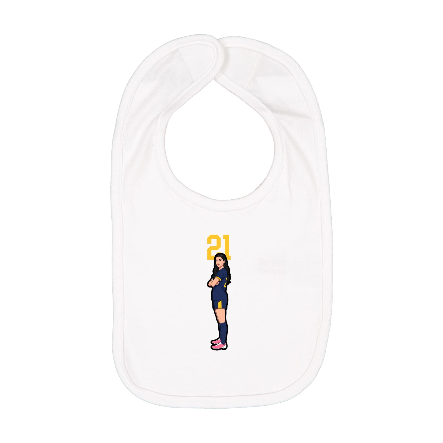 Infant Bib — Number Top in White