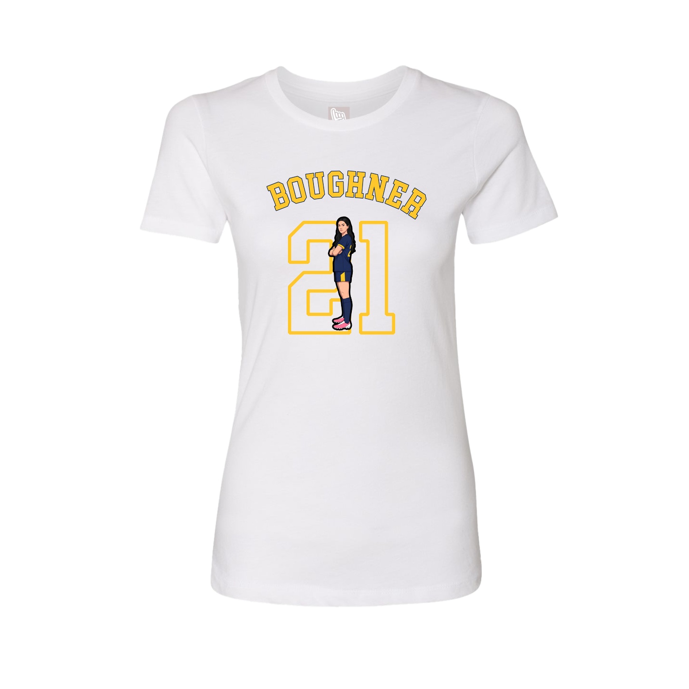 Fitted Women's Tee — Shirsey Arch in White