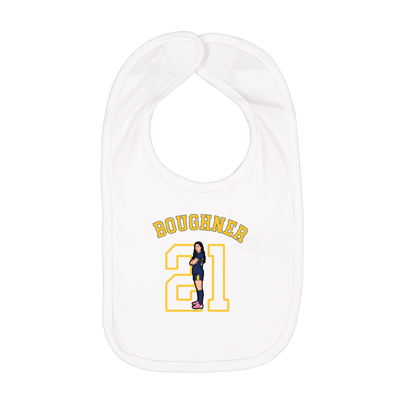 Infant Bib — Shirsey Arch in White