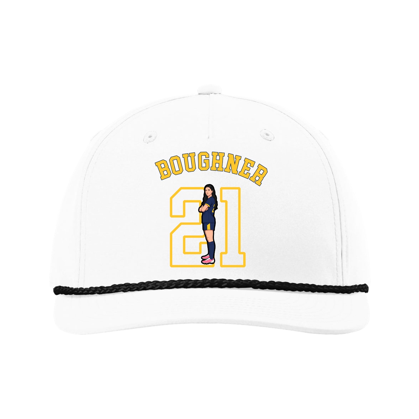 Five-Panel Classic Rope Cap — Shirsey Arch in White