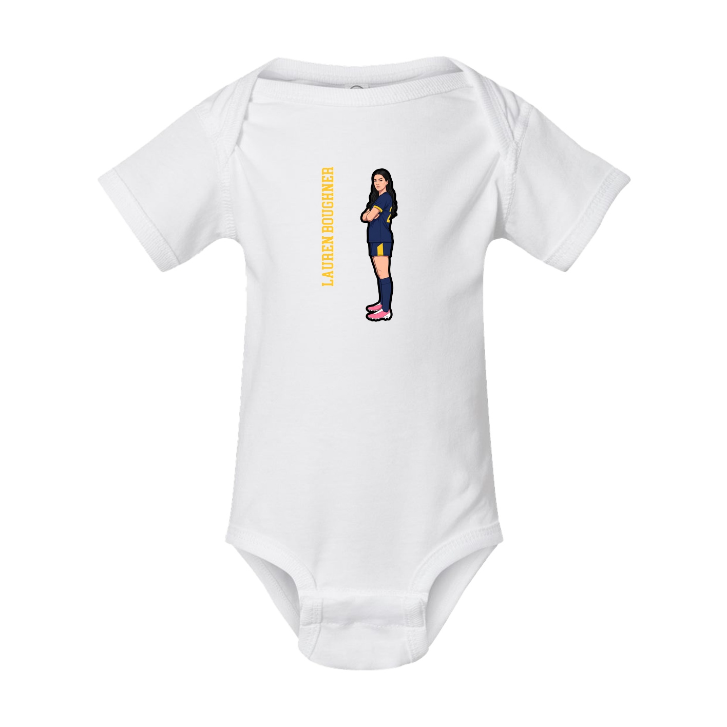 Baby Onesie — Name Vertical in White