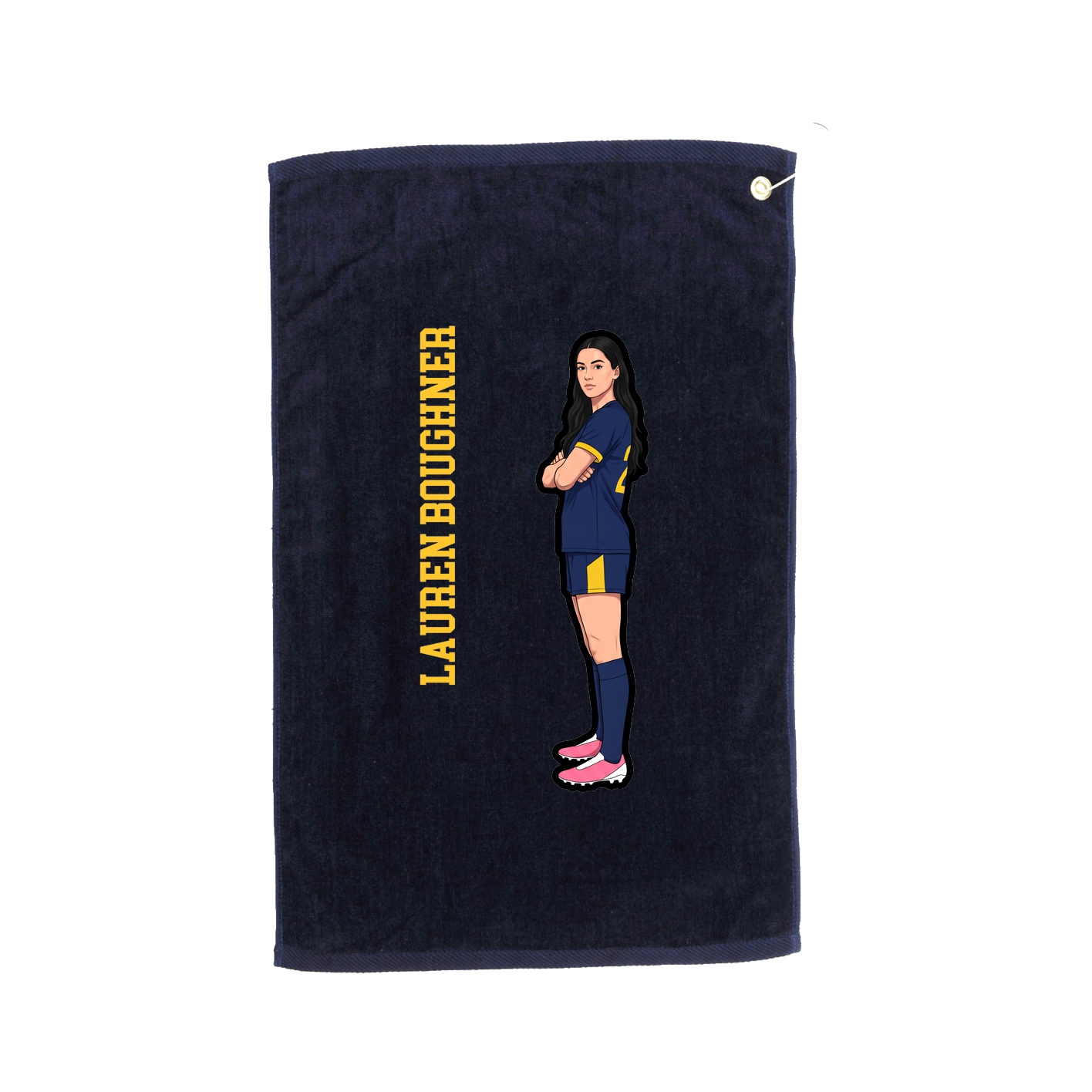 Golf Towel — Name Vertical in Navy