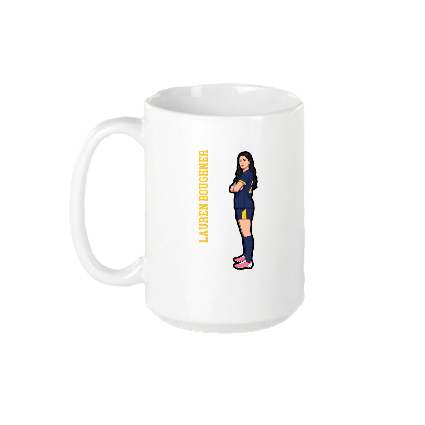 15oz Coffee Mug — Name Vertical in White