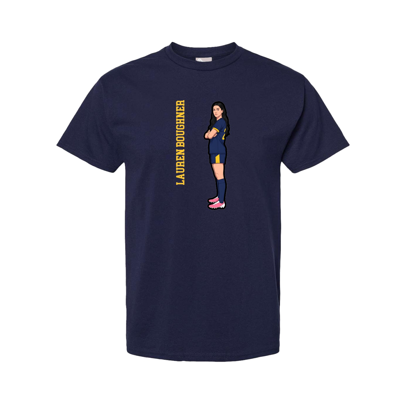 Youth Tee — Name Vertical in Navy
