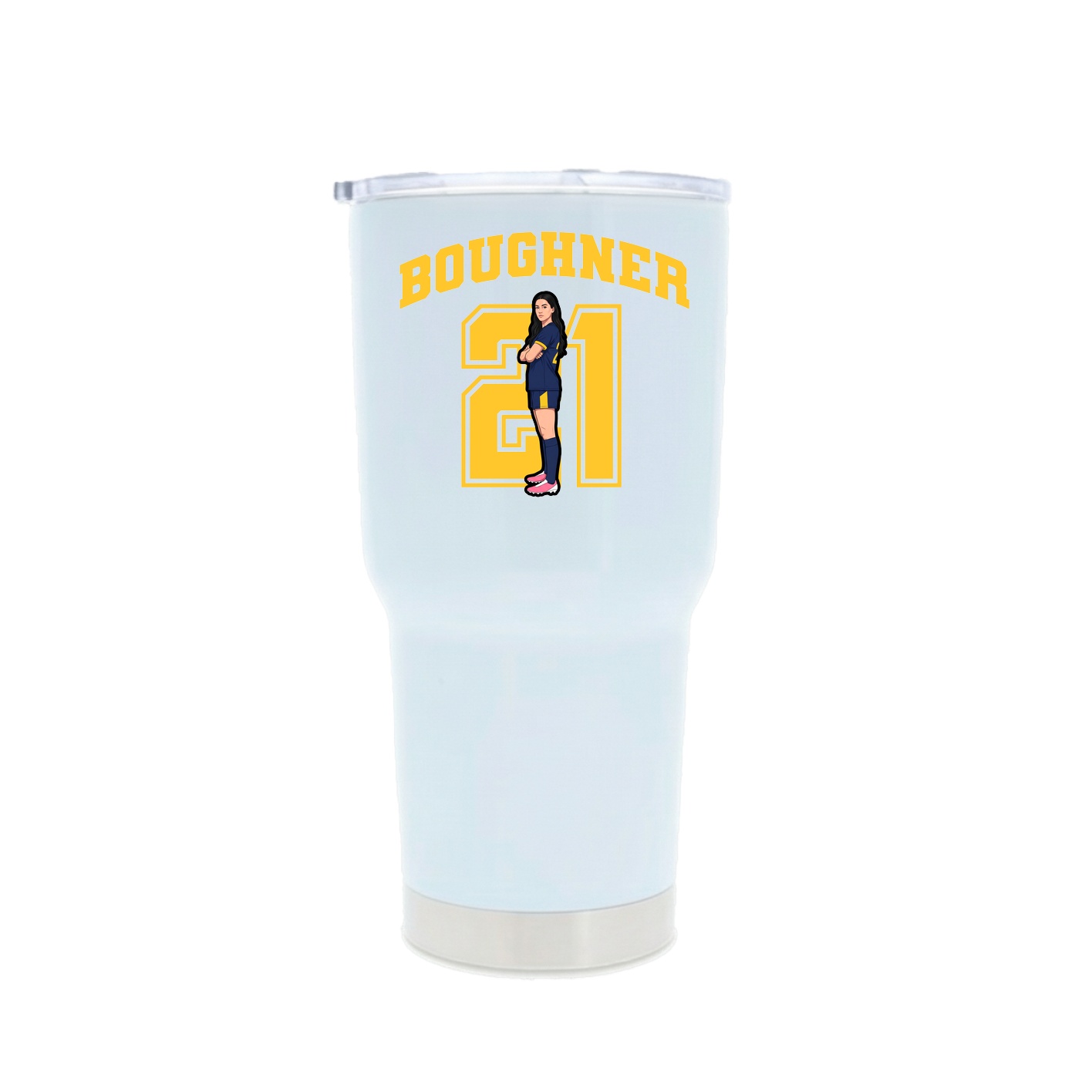 30oz Stainless Steel Tumbler — Number in White