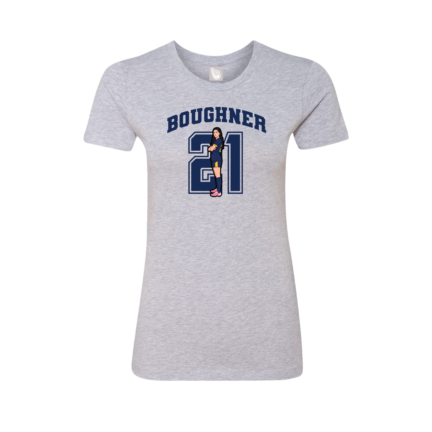 Fitted Women's Tee — Number in Grey