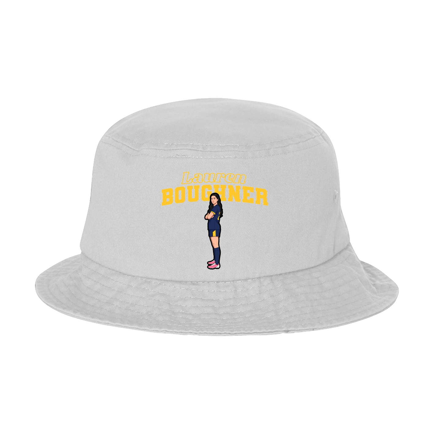 Bucket Cap — Name Arch in White