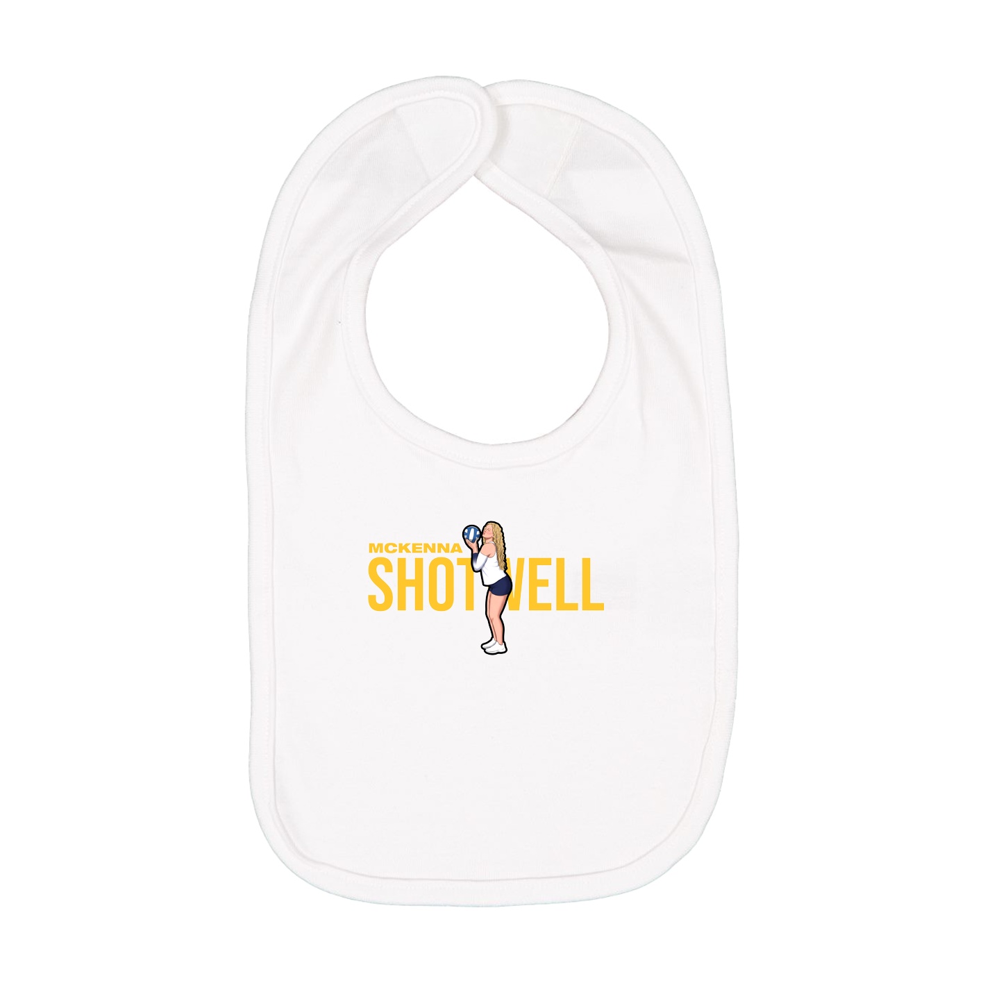 Infant Bib — Player Name in White