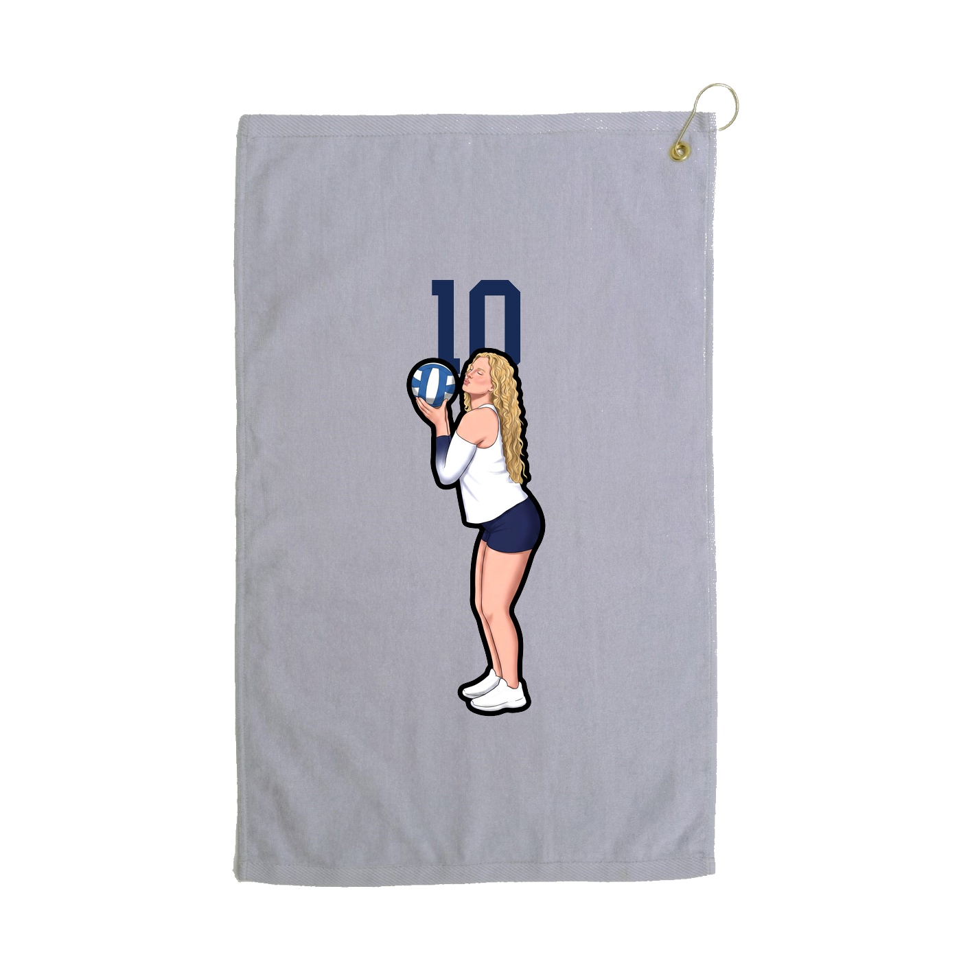 Golf Towel — Number Top in Grey