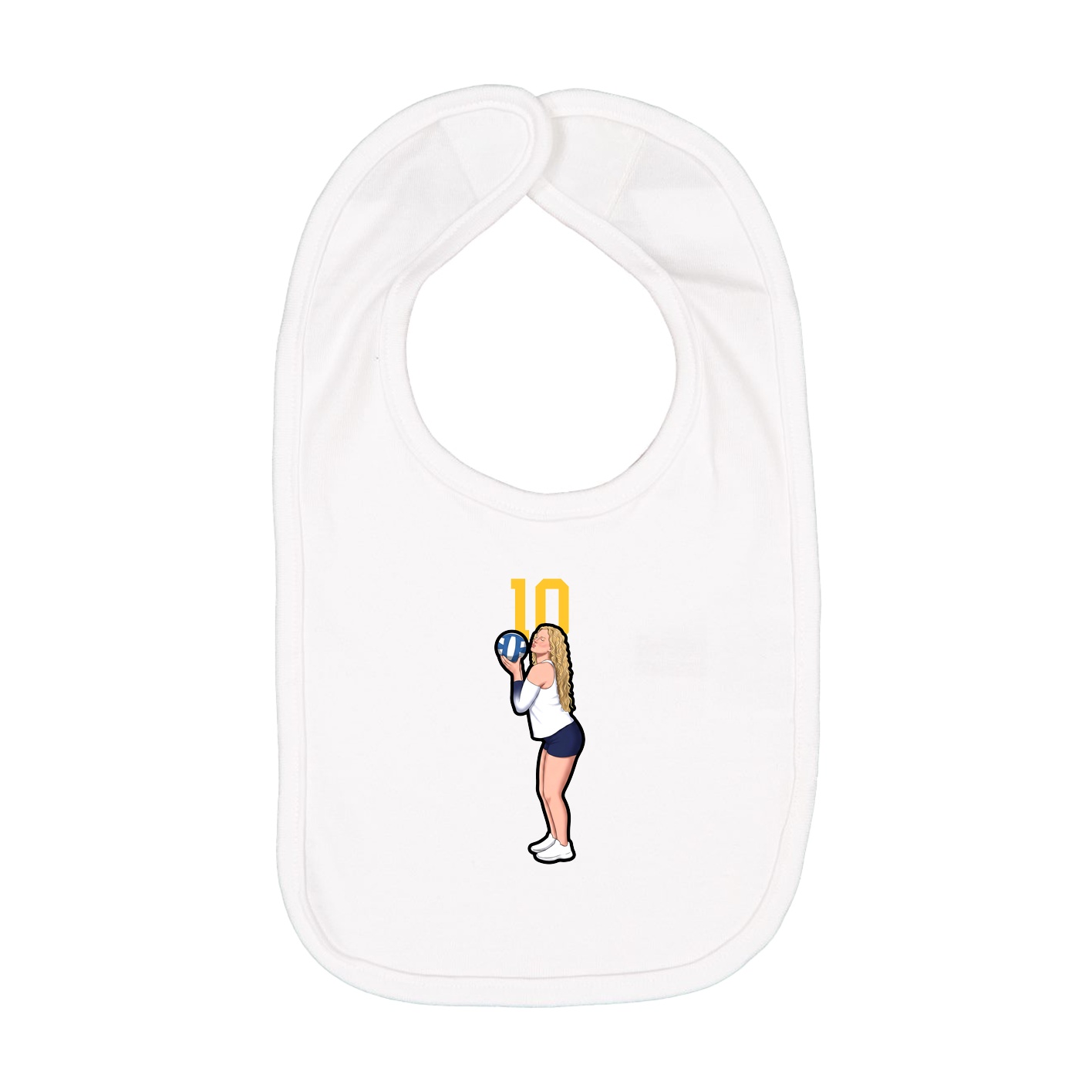 Infant Bib — Number Top in White